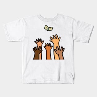 Hand out reaching dollar money. Wealth, success motivation concept. Kids T-Shirt